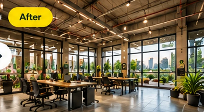 Warehouse converted to coworking space